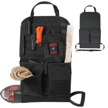Imagem de SCAVATA Tactical Molle Organizador traseiro de assento de carro, protetor de painel de veículo com grande bolso de armazenamento, ajuste universal para SUVs, caminhões, picapes e jipes