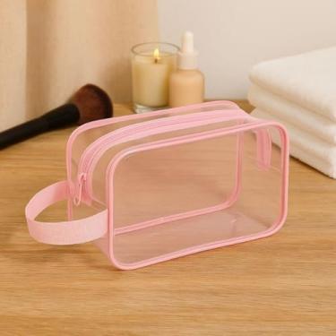 Imagem de Necessaire Transparente com Zíper – Bolsa Organizadora Para Enfermagem, Maquiagem, Escola e Academia(1,Rosa Bebê)