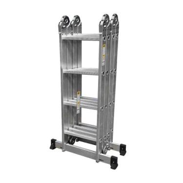 Imagem de Escada Articulada Prime Botafogo Aluminio 16 Em 1 4x4 16 Degraus
