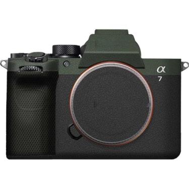 Imagem de A7M5 Capa de câmera antiarranhões decalque para câmera Sony ILCE-7M5 / A7 V A7V protetor A7V película adesiva acessórios (couro verde + couro preto, para Sony A7V/A7M5)