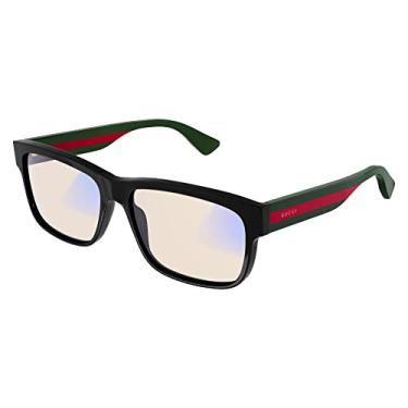 Imagem de Gucci GG0340S Óculos de sol masculino preto/azul e amarelo além das lentes 58/17/150