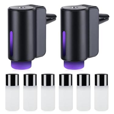 Imagem de Pacote com 2 difusores de ambientador de carro, ambientador inteligente para carro, difusor de ar com três modos ajustáveis, purificadores de carro de longa duração