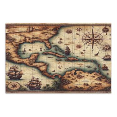 Imagem de Quebra-cabeças de mapa do tesouro 1000 peças, quebra-cabeças para adultos, jogos inteligentes