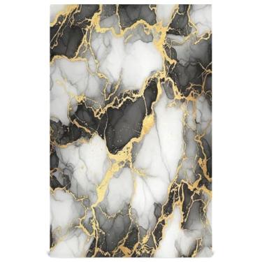 Imagem de Joisal Toalhas de prato decorativas em ouro preto e branco para cozinha, chá, toalha de mão, panos de prato fofos, panos absorventes de secagem rápida, 45 x 71 cm, 4 pacotes