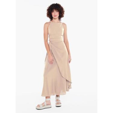 Imagem de Conjunto Saia Longa e Blusa com Bojo Bege Mocca Sob-Feminino