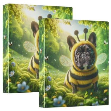 Imagem de Fichário de fantasia de abelha pequeno com 3 anéis com prancheta de armazenamento, pasta de 3 furos