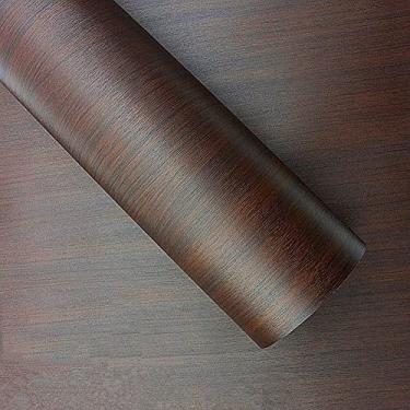 Imagem de Moyishi Adesivo de vinil de grão de madeira rolo interior de carro móveis de escritório doméstico DIY filme envoltório 30 cm x 100 cm (madeira de ébano)