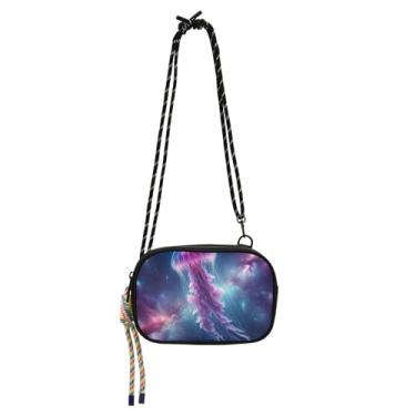 Imagem de TSENQUE Bolsas transversais pequenas bolsa feminina deslumbrante água-viva espaço bolsas de telefone com alça pochete viagem sobre o ombro bolsas