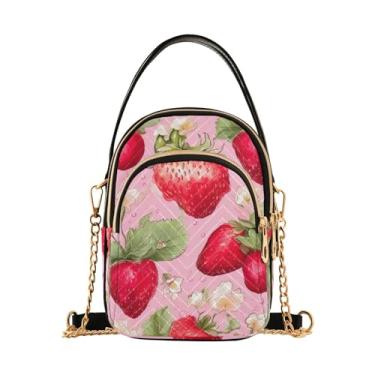 Imagem de GAIGEO Bolsa de ombro Sea Underwater com água-viva brilhante com zíper, transversal feminina, bolsas transversais modernas para mulheres, Morango em rosa - 1, One Size