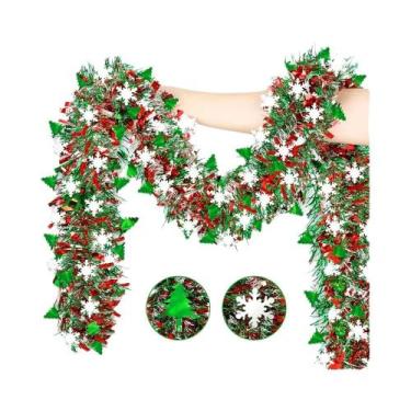 Imagem de Guirlanda De Natal Metálica Brilhante, Decoração Espessa Para Pendurar
