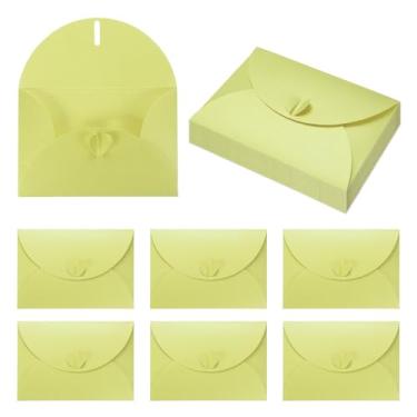 Imagem de PATIKIL Envelopes de mini cartões de 15 x 10 cm, 20 peças de porta-envelopes fofos com fecho de coração para aniversário, casamentos, lembrancinhas, cartões de felicitações de negócios, verde claro
