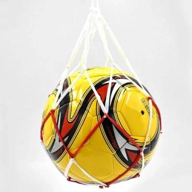 Imagem de Bolsa de rede de basquete, bolsa de rede de futebol, transporte, equipamento portátil, esportes ao ar livre, futebol, basquete, vôlei (Versão Vermelha Espessa)