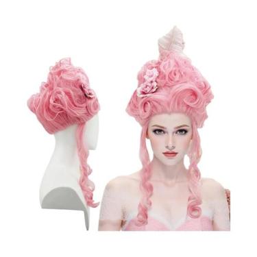Imagem de Peruca Sintética Rosa Fluffy De Alta Qualidade Para Cosplay De Rainha 