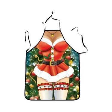 Imagem de Avental De Natal Sem Mangas 50x70cm Não Tecido Engraçado Decoração De 