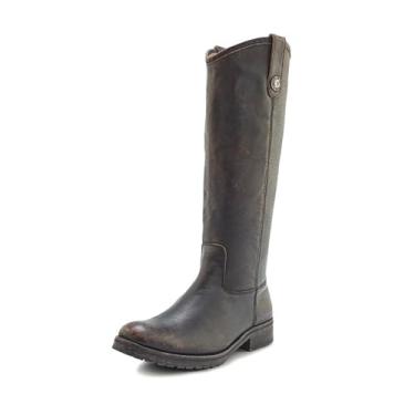 Imagem de Frye Melissa Button 2 Botas altas femininas inspiradas em equitação feitas de couro vintage resistente com ferragens de metal antigo e sola de couro – altura do cano de 38 cm, Preto - Couro Toga, 35