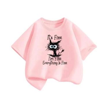 Imagem de Camiseta Infantil De Natal Com Gato Preto, Manga Curta, Algodão, Para 