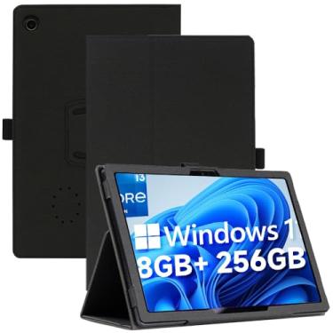 Imagem de AIJAKO Capa para tablet CHUWI Hi10 X2 Windows Tablet de 10,1 polegadas, capa protetora dobrável de couro PU premium com ímã de alça de mão para CHUWI Hi10 X2, preta