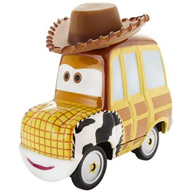 Imagem de Veículos de personagens Drive-in Carros, inspirados nos carros do filme da Disney Pixar ~ Woody ~ SUV amarelo e marrom com um chapéu de cowboy na parte superior
