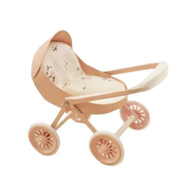Imagem de Almencla Carrinho de Bebê em Miniatura para Casa de Bonecas, Miniatura de Carrinho de Bebê, Móvel para Casa de Bonecas em Escala 1/12, Rosa