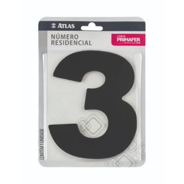 Imagem de NUMERO PRETO n 3 ADESIVO ACM PR30003 - PRIMAFER
