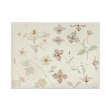 Imagem de Arte Em Lona Vintage Rosa Para Quarto Infantil, Pôster De Parede Com C