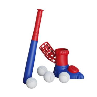 Imagem de Colaxi Máquina de arremesso de beisebol infantil com taco ajustável, brinquedo interativo para, operado com o pé.