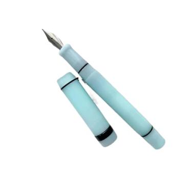 Imagem de DFAMIN Caneta-tinteiro acrílica limão ponta longa faca bonita mármore âmbar caneta de tinta escrita escritório negócios novo (05)