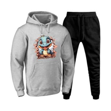 Imagem de Conjunto de Frio Moletom Canguru Com Capuz 50% Algodao e Calça Lisa Com Bolso Confortavel Treino-Masculino