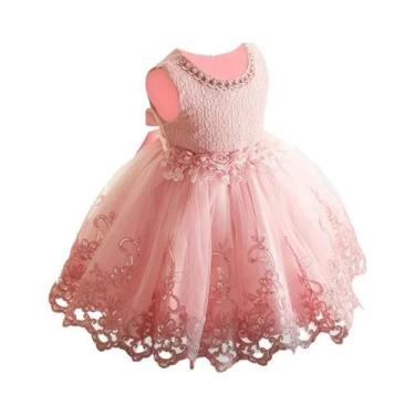 Imagem de Vestido De Flor Para Meninas Pequenas, Vestido De Princesa Com Pérolas