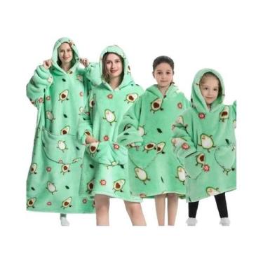 Imagem de Moletom Unissex Oversized De Fleece Com Mangas, Cobertor Gigante De Ha
