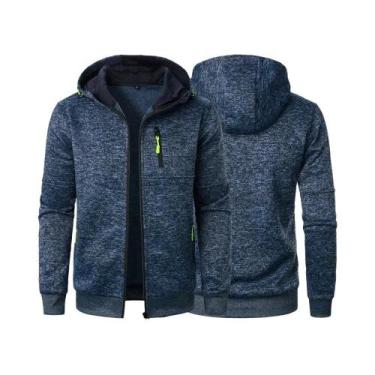 Imagem de Moletom Masculino Slim Fit Com Capuz, Jaqueta Esportiva Casual Para Ou