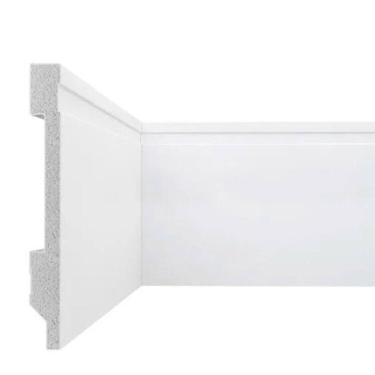 Imagem de Kit 12 Metros Lineares Rodapé Frisado 15cm em Poliestireno Floort Branco