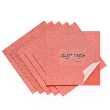 Imagem de XLNT TECH Folhas de acrílico vermelho com glitter, 6 peças de 0,5 cm de espessura, 20,3 x 20,3 cm para corte a laser e gravação de materiais de plástico, folhas de acrílico com glitter para artesanato