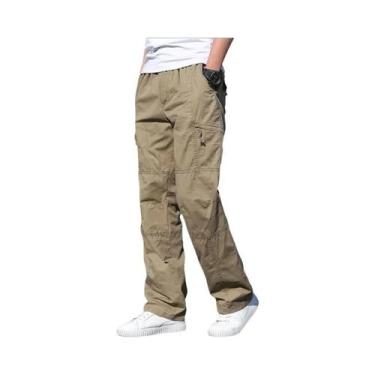 Imagem de Calças Cargo Masculinas 6XL Para Verão E Primavera, Algodão, Roupas De