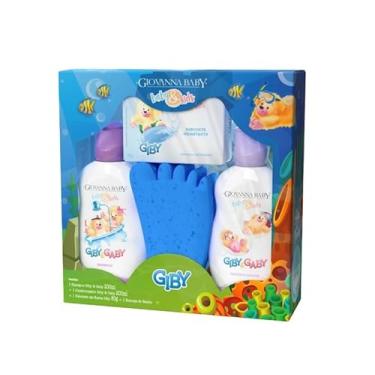 Imagem de Giby Kit Bebê Hora do Banho Azul, Shampoo 200ml, Condicionador 200ml, Sabonete 80g, Esponja de Banho