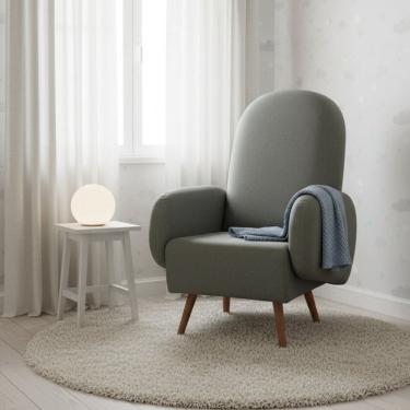 Imagem de Poltrona de Amamentação Pés Madeira Wave Verde