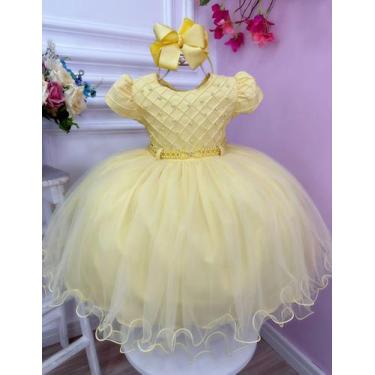 Imagem de Vestido infantil amarelo Bela e a fera luxo 1 aninho a 3 ano - MENINA 