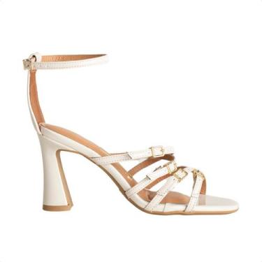 Imagem de Sandália Feminina Salto Alto Grosso Vizzano Branca, Branco off, 38