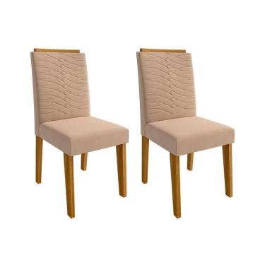 Imagem de Kit 2 Cadeiras Sala Jantar Clarice 2 Un Nature-suede Nude - Cimol
