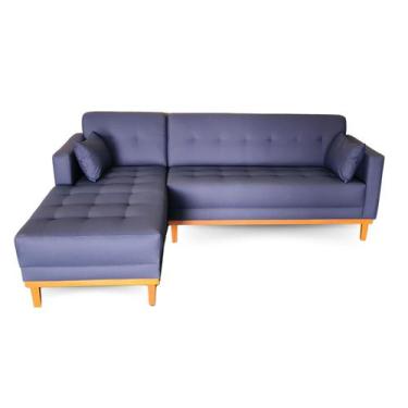 Imagem de Sofá  Chaise Gianni Lado Esquerdo Tecido Acquablock Pé Base Madeira  2