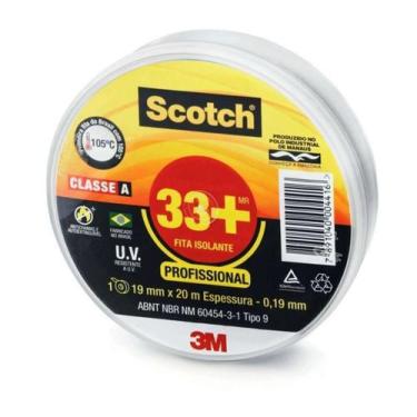 Imagem de Fita Isolante Profissional 33+ 19MMx20M 3M Scotch Unica, Unica, Único