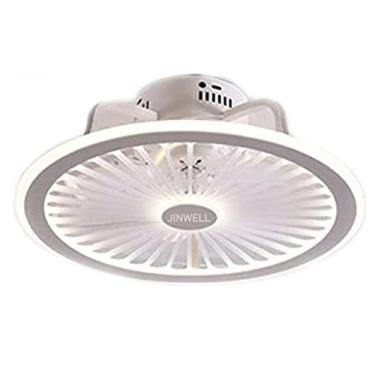 Imagem de Luminária de teto LED invisível para quarto, sala de jantar ou sala de estar, com controle remoto, ventilador de teto moderno e minimalista com ventilador, 50 cm.