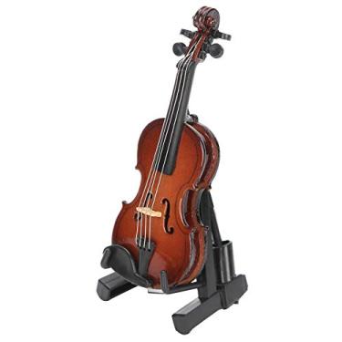 Imagem de Naroote Brinquedo Delicado de Mini Violino Com Decorações de Caixa de Suporte para Figuras de Ação 1,5 X 1,2 X 3,4 pol.