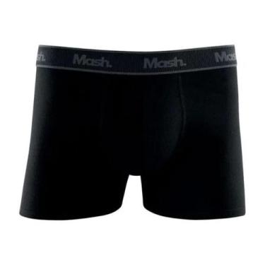 Imagem de Cueca Boxer Cotton Mash Masculina Cós Elástico, Preto, M