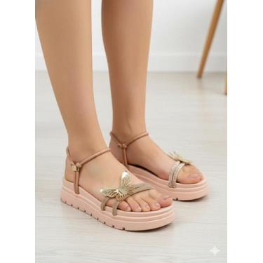 Imagem de Sandalia Papete Feminina Infantil - Laarissa, Creme, Borbo, 33