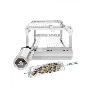 Imagem de A3 Grill Tradicional - Motor Giratório para 3 Espetos + 2 Grelhas Auxi