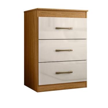 Imagem de Comoda Para Quarto Vitoria 3 Gavetas Freijo/Off White - Moval