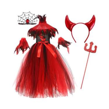 Imagem de Conjunto De Fantasia De Halloween Para Meninas: Vampira, Diabinha, Bru