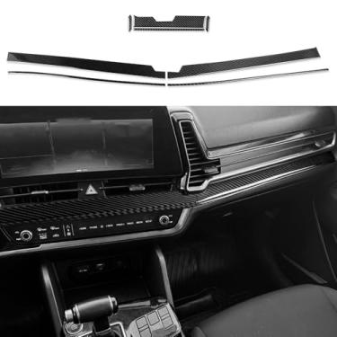 Imagem de NVCNX Fibra de carbono premium real para Kia Sportage 2023 2024 2025 acessórios EX LX X-Line/SX/X-Pro & Prestige painel de painel de painel de carro acabamento interior adesivo de sobreposição grossa