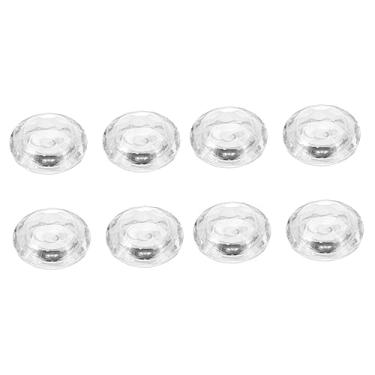 Imagem de Castiçal de cristal, suporte de vela de cristal, 8 peças de suporte de vela de diamante de cristal mesa de jantar copo branco (tamanho: 7 x 3 cm)